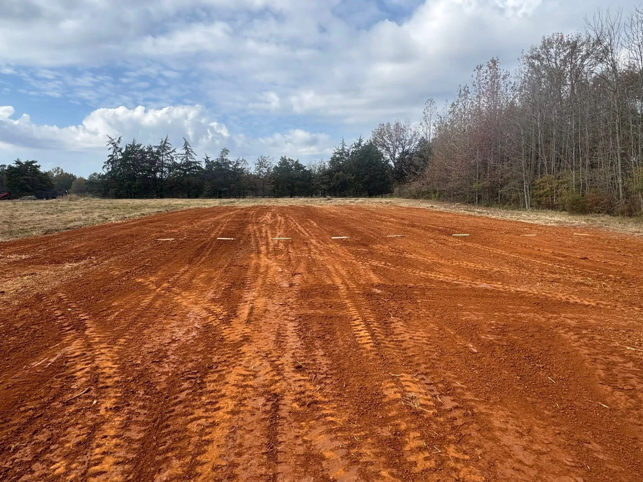 land grading and dirt work completed on a large residential lot in north mississippi.